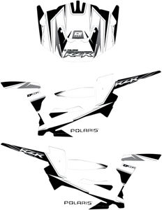 D'cor Visuals - Complete Graphics Kit - White/Black - 2-Door - RZR - Complete UTV Graphics Kit - 20-60-110 D'cor Visuals - Complete Graphics Kit - White/Black - 2-Door - RZR - Complete UTV Graphics Kit - 20-60-110