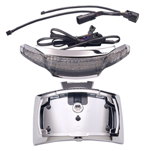 Ciro - Taillight/License Plate Holder - Light Smoke Lens - Chrome - Latitude Tail Light & License Plate Mount with Lightstrike - 40353