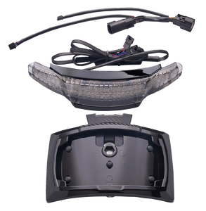 Ciro - Taillight/License Plate Holder - Light Smoke Lens - Black - Latitude Tail Light & License Plate Mount with Lightstrike - 40354