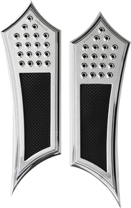 Accutronix - Front Floorboards - Chrome w/ Rubber Inserts - Front Floorboards - FBF01-DIC