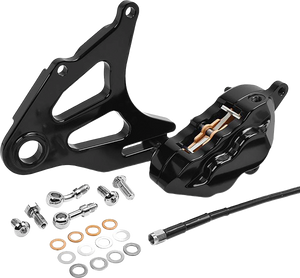 Hawg Halters - Rear Caliper - Black - Rear Piston Caliper & Mounting Bracket - RKSTAB518