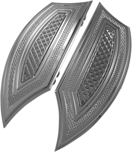 Eddie Trotta Designs - Floorboards - Chrome - Cross Cut Driver Floorboards - TC-553 Eddie Trotta Designs - Floorboards - Chrome - Cross Cut Driver Floorboards - TC-553