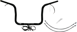 Fat Baggers Inc. - Handlebar Kit - Rounded Top - 12" - Black - Plug & Play EZ Install 1-1/4" Round Top Handlebar Kit - 901512-B
