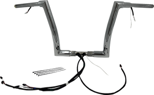 Fat Baggers Inc. - Handlebar Kit - Flat Top - 12" - Chrome - Plug & Play EZ Install 1-1/2" Flat Top Handlebar Kit - 602312