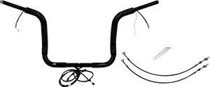Fat Baggers Inc. - Handlebar Kit - Pointed Top - 12" - Black - Plug & Play EZ Install 1-1/2" Round Top Handlebar Kit - 801512-B