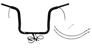 Fat Baggers Inc. - Handlebar Kit - Pointed Top - 14" - Black - Plug & Play EZ Install 1-1/2" Round Top Handlebar Kit - 801514-B