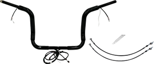 Fat Baggers Inc. - Handlebar Kit - Pointed Top - 12" - Black - Plug & Play EZ Install 1-1/2" Round Top Handlebar Kit - 802512-B