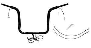 Fat Baggers Inc. - Handlebar Kit - Pointed Top - 14" - Black - Plug & Play EZ Install 1-1/2" Round Top Handlebar Kit - 802514-B