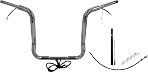 Fat Baggers Inc. - Handlebar Kit - Pointed Top - 16" - Chrome - Plug & Play EZ Install 1-1/2" Round Top Handlebar Kit - 812416 Fat Baggers Inc. - Handlebar Kit - Pointed Top - 16" - Chrome - Plug & Play EZ Install 1-1/2" Round Top Handlebar Kit - 812416