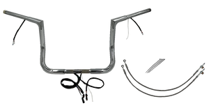Fat Baggers Inc. - Handlebar Kit - Flat Top - 12" - Chrome - Plug & Play EZ Install 1-1/4" Flat Top Handlebar Kit - 701212