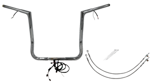 Fat Baggers Inc. - Handlebar Kit - Flat Top - 16" - Chrome - Plug & Play EZ Install 1-1/4" Flat Top Handlebar Kit - 701216