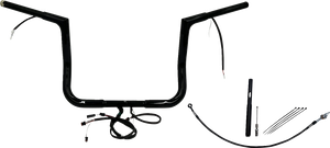 Fat Baggers Inc. - Handlebar Kit - Flat Top - 12" - Black - Plug & Play EZ Install 1-1/4" Flat Top Handlebar Kit - 712012-B