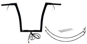 Fat Baggers Inc. - Handlebar Kit - Flat Top - 16" - Black - Plug & Play EZ Install 1-1/4" Flat Top Handlebar Kit - 702916-B