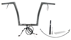 Fat Baggers Inc. - Handlebar Kit - Flat Top - 14" - Chrome - Plug & Play EZ Install 1-1/4" Flat Top Handlebar Kit - 712914