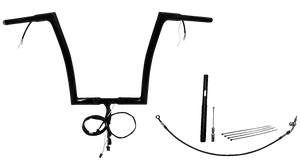 Fat Baggers Inc. - Handlebar Kit - Flat Top - 14" - Black - Plug & Play EZ Install 1-1/4" Flat Top Handlebar Kit - 712914-B Fat Baggers Inc. - Handlebar Kit - Flat Top - 14" - Black - Plug & Play EZ Install 1-1/4" Flat Top Handlebar Kit - 712914-B
