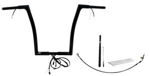 Fat Baggers Inc. - Handlebar Kit - Flat Top - 16" - Black - Plug & Play EZ Install 1-1/4" Flat Top Handlebar Kit - 712916-B