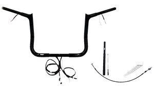 Fat Baggers Inc. - Handlebar Kit - Pointed Top - 12" - Black - Plug & Play EZ Install 1-1/4" Pointed Top Handlebar Kit - 912012-B