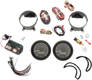 Dakota Digital - MVX-8K Series Analog/Digital 2-Gauge Kit - Black Bezel - Black Face with Gray Background - MVX-8K Series Analog/Digital Gauge Kit  8204KGK Model - MVX-8204-KG-K Dakota Digital - MVX-8K Series Analog/Digital 2-Gauge Kit - Black Bezel - Black Face with Gray Background - MVX-8K Series Analog/Digital Gauge Kit  8204KGK Model - MVX-8204-KG-K