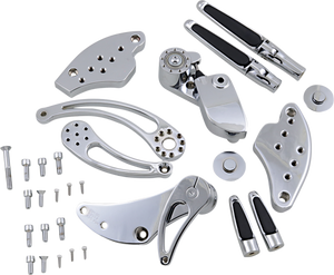 Hawg Halters - Forward Control - '18+ Softail - Chrome - Standard - Folding Rubber Inlay Pegs - Slotted Levers - Forward Control - FCK-S18C-FR-S Hawg Halters - Forward Control - '18+ Softail - Chrome - Standard - Folding Rubber Inlay Pegs - Slotted Levers - Forward Control - FCK-S18C-FR-S