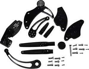 Hawg Halters - Forward Control - 18+ Softail - Black Anodized - Standard - Folding Rubber Inlay Pegs - Slotted Levr - Forward Control - FCK-S18A-FR-SE Hawg Halters - Forward Control - 18+ Softail - Black Anodized - Standard - Folding Rubber Inlay Pegs - Slotted Levr - Forward Control - FCK-S18A-FR-SE