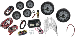 Dakota Digital - MVX-8K Series Analog/Digital 6-Gauge Kit - Black Bezel - White Face with Gray Background - MVX-8K Series Analog/Digital Gauge Kit  8600WGK Model - MVX-8600-WG-K Dakota Digital - MVX-8K Series Analog/Digital 6-Gauge Kit - Black Bezel - White Face with Gray Background - MVX-8K Series Analog/Digital Gauge Kit  8600WGK Model - MVX-8600-WG-K