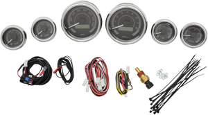 Dakota Digital - MVX-8K Series Analog/Digital 6-Gauge Kit - Chrome Bezel - Black Face with Gray Background - MVX-8K Series Analog/Digital Gauge Kit  8604KGC Model - MVX-8604-KG-C Dakota Digital - MVX-8K Series Analog/Digital 6-Gauge Kit - Chrome Bezel - Black Face with Gray Background - MVX-8K Series Analog/Digital Gauge Kit  8604KGC Model - MVX-8604-KG-C