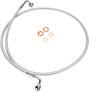 Magnum - Brake Line - 90/90° - 52" - Sterling Chromite II - E-Z Align DOT Braided Single Disc Front Brake Line - 36252SW