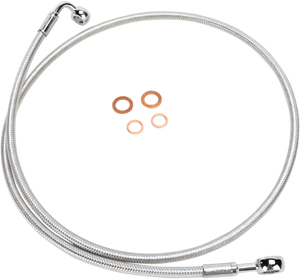 Magnum - Brake Line - 180/90° - 50" - Polished Stainless - E-Z Align DOT Braided Single Disc Front Brake Line - 56450SW