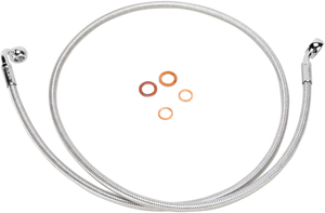 Magnum - Brake Line - 35/90° - 40" - Sterling Chromite II - E-Z Align DOT Braided Single Disc Front Brake Line - 36140SW