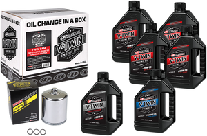 Maxima Racing Oil - Twin Cam Synthetic 20W-50 Oil Change Kit - Chrome Filter - Twin Cam Synthetic 20W-50 Oil Change Kit - 90-119016PC Maxima Racing Oil - Twin Cam Synthetic 20W-50 Oil Change Kit - Chrome Filter - Twin Cam Synthetic 20W-50 Oil Change Kit - 90-119016PC