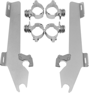 Memphis Shades - Batwing Trigger Lock Mounting Kit - VTX 1300 - Polished - Fats/Slim Windshield Trigger-Lock Complete Mount Kit - MEK1902