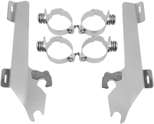 Memphis Shades - Batwing Trigger Lock Mounting Kit - VTX 1800 - Polished - Fats/Slim Windshield Trigger-Lock Complete Mount Kit - MEK1904