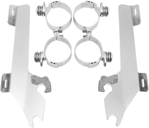 Memphis Shades - Batwing Trigger Lock Mounting Kit - VTX 1800 - Polished - Fats/Slim Windshield Trigger-Lock Complete Mount Kit - MEK1903