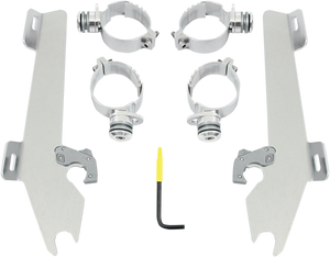 Memphis Shades - Batwing Trigger Lock Mounting Kit - M50 - Polished - Fats/Slim Windshield Trigger-Lock Complete Mount Kit - MEK1990