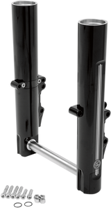 Performance Machine - Lower Fork Leg Kit - Dual Disc - Contrast Cut - Black/Silver - '14-'20 FL - Fork Leg Kit for Stock or PM Calipers  Contrast Cut - 0208-2096-BM Performance Machine - Lower Fork Leg Kit - Dual Disc - Contrast Cut - Black/Silver - '14-'20 FL - Fork Leg Kit for Stock or PM Calipers  Contrast Cut - 0208-2096-BM