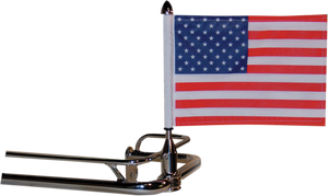 Pro Pad - Fixed Flag Mount - 3/4" Round Bar - With 10" X 15" Flag - Saddle Bag Flag Mount With Flag - RFM-FXD115 Pro Pad - Fixed Flag Mount - 3/4" Round Bar - With 10" X 15" Flag - Saddle Bag Flag Mount With Flag - RFM-FXD115