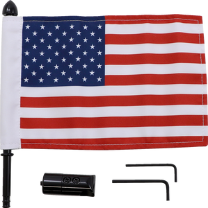 Pro Pad - Luggage Rack Flag Mount - 5/8" Round - With 10" X 15" Flag - Extended -Style Luggage Rack Flag Mount With Flag - BRFM-RDHB58 Pro Pad - Luggage Rack Flag Mount - 5/8" Round - With 10" X 15" Flag - Extended -Style Luggage Rack Flag Mount With Flag - BRFM-RDHB58