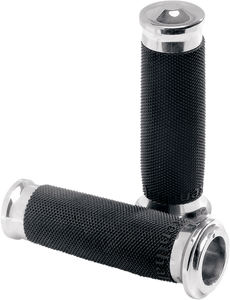 Performance Machine - Grips - Renthal Wrap - Chrome - Contour Renthal Wrapped Grips - 0063-2020-CH