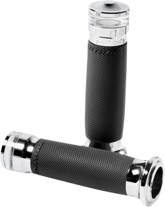 Performance Machine - Grips Contour - LED - TBW - Chrome - Vision Series Contour LED Turn Signal Grips - 0063-2100M-CH