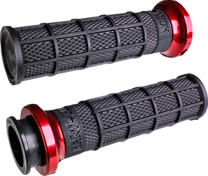 Odi - Grips - Hart Luck - Black/Red - Indian Hart-Luck Signature V-Twin Lock-On Grips - V31ITW-BB-R