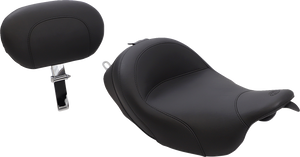 Mustang - Wide Solo Seat - With Backrest - Vintage - Black - Smooth - FL '08+ - Wide Solo Seat with Removable Backrest - 79600 Mustang - Wide Solo Seat - With Backrest - Vintage - Black - Smooth - FL '08+ - Wide Solo Seat with Removable Backrest - 79600