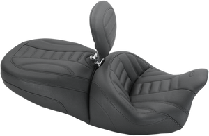 Mustang - Freewheeler Vintage Seat - w/ Driver Backrest - Forward Positioning - One-Piece Vintage 2-Up Touring Seat - 79593