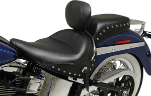 Mustang - Wide Solo Seat - With Backrest - Black - Studded W/Concho - Wide Solo Seat with Removable Backrest - 79913 Mustang - Wide Solo Seat - With Backrest - Black - Studded W/Concho - Wide Solo Seat with Removable Backrest - 79913