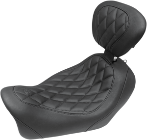 Mustang - Seat - Wide Tripper Solo - with Backrest - Diamond - Black - Wide Tripper Solo Seat - 79799 Mustang - Seat - Wide Tripper Solo - with Backrest - Diamond - Black - Wide Tripper Solo Seat - 79799