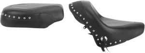 Mustang - Seat - Wide - Touring - Without Backrest - Two-Piece - Chrome Studded - Black w/Conchos - VTX1300 - Wide Touring Seat - 75906