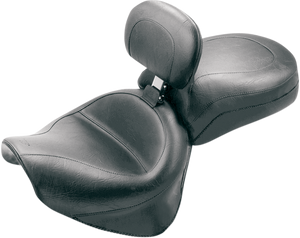 Mustang - Seat - Vintage - Wide - Touring - With Driver Backrest - Two-Piece - Smooth - Black - Roadstar - Vintage Wide Touring Seat With Driver Backrest - 79191