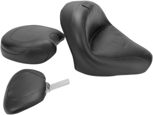 Mustang - Seat - Vintage - Wide - Touring - With Driver Backrest - One-Piece - Smooth - Black - VTX1300 - Vintage Wide Touring Seat With Driver Backrest - 79327 Mustang - Seat - Vintage - Wide - Touring - With Driver Backrest - One-Piece - Smooth - Black - VTX1300 - Vintage Wide Touring Seat With Driver Backrest - 79327