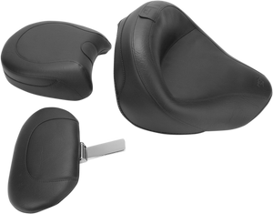 Mustang - Seat - Vintage - Wide - Touring - With Driver Backrest - Two-Piece - Smooth - Black - VN1600 - Vintage Wide Touring Seat With Driver Backrest - 79351 Mustang - Seat - Vintage - Wide - Touring - With Driver Backrest - Two-Piece - Smooth - Black - VN1600 - Vintage Wide Touring Seat With Driver Backrest - 79351