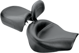 Mustang - Seat - Vintage - Wide - Touring - With Driver Backrest - Two-Piece - Smooth - Black - Valkyrie - Vintage Wide Touring Seat With Driver Backrest - 79141 Mustang - Seat - Vintage - Wide - Touring - With Driver Backrest - Two-Piece - Smooth - Black - Valkyrie - Vintage Wide Touring Seat With Driver Backrest - 79141