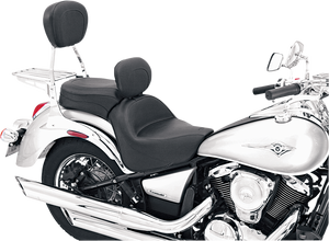 Mustang - Seat - Vintage - Wide - Touring - With Driver Backrest - One-Piece - Smooth - Black - VN900 - Vintage Wide Touring Seat With Driver Backrest - 79417